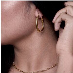 Fine Jewelry 18 Kt Hallmark Real Solid Yellow Gold Vintage Huggie Hoop Earrings