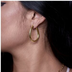 Fine Jewelry 18 Kt Hallmark Real Solid Yellow Gold Vintage Huggie Hoop Earrings