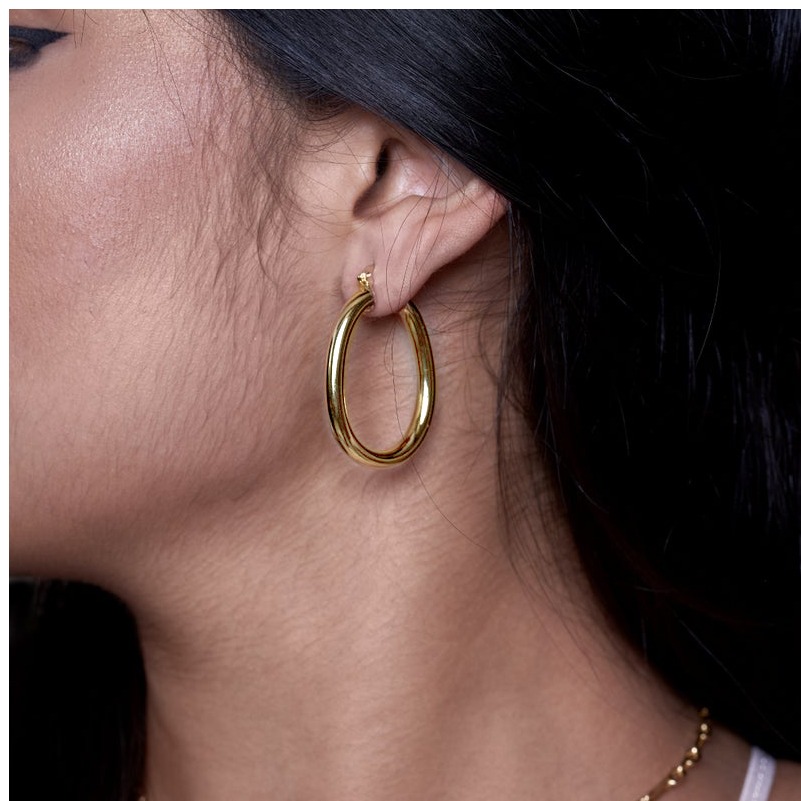 Fine Jewelry 18 Kt Hallmark Real Solid Yellow Gold Vintage Huggie Hoop Earrings
