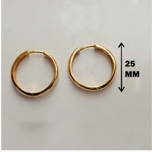 Fine Jewelry 22 Kt Hallmark Real Solid Yellow Gold Thin Huggie Hoop Earrings