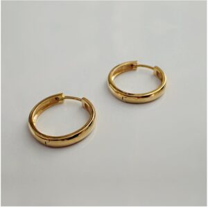 Fine Jewelry 22 Kt Hallmark Real Solid Yellow Gold Thin Huggie Hoop Earrings