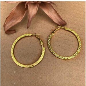 Fine Jewelry 18 Kt Hallmark Solid Yellow Gold Big Circle Huggie Hoop Earrings
