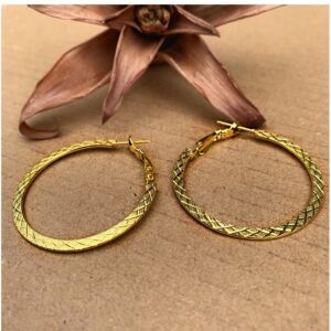 Fine Jewelry 18 Kt Hallmark Solid Yellow Gold Big Circle Huggie Hoop Earrings