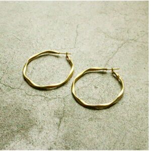 Fine Jewelry 18 Kt Hallmark Real Solid Yellow Gold Twisted Huggie Hoop Earrings