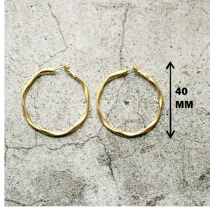 Fine Jewelry 18 Kt Hallmark Real Solid Yellow Gold Twisted Huggie Hoop Earrings
