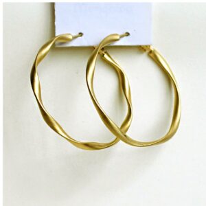 Fine Jewelry 18 Kt Hallmark Real Solid Yellow Gold Twisted Huggie Hoop Earrings