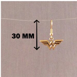 18 Kt Real Solid Yellow Gold Geek Superhero Wonder Women's Hook Earrings 10 Gms
