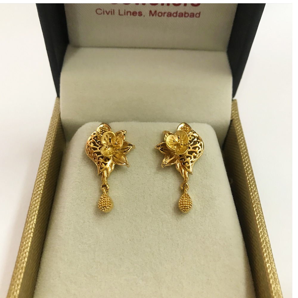 22 Kt Solid Yellow Gold Dangle Drop Classy Screw Back Women'S Earrings 10 Grams - Image 4