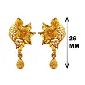 22 Kt Solid Yellow Gold Dangle Drop Classy Screw Back Women'S Earrings 10 Grams
