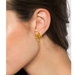 22 Kt Solid Yellow Gold Dangle Drop Classy Screw Back Women'S Earrings 10 Grams
