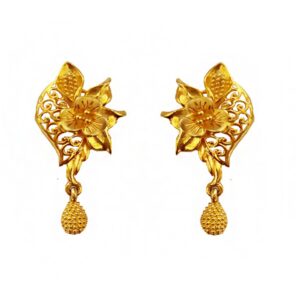 22 Kt Solid Yellow Gold Dangle Drop Classy Screw Back Women'S Earrings 10 Grams