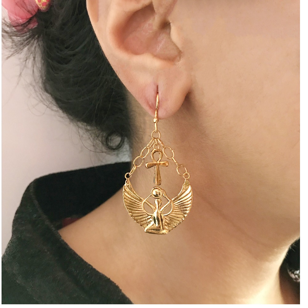 Fine Jewelry 18 Kt Hallmark Solid Yellow Gold Cross Hook Dangle Drop Earrings