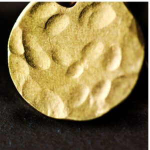 24 Kt Real Solid Yellow Gold Hammered Disc Gold Coin Dangle Drop Hook Earrings