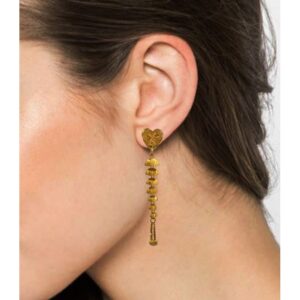 18 Kt Solid Yellow Gold Dangle Drop Classy Screw Back Women Earrings 4.820 Grams