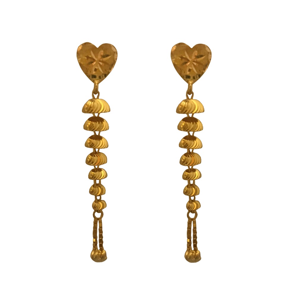 18 Kt Solid Yellow Gold Dangle Drop Classy Screw Back Women Earrings 4.820 Grams