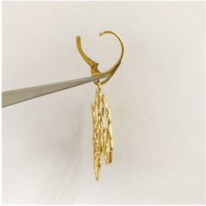 Fine Jewelry 18 Kt Solid Yellow Solid Gold Africa Map Drop Earrings 10.290 Grams