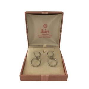 Fine Jewelry 18 Kt Real Solid White Gold 8 Shape Dangle Drop Earrings 10.610 Gms
