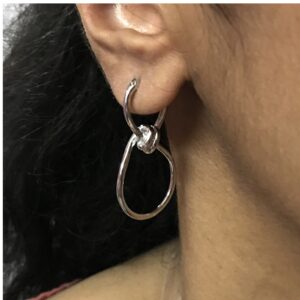 Fine Jewelry 18 Kt Real Solid White Gold 8 Shape Dangle Drop Earrings 10.610 Gms