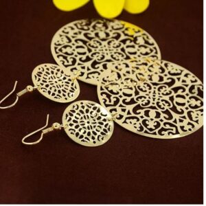 Fine Jewelry 18 Kt Hallmark Real Solid Yellow Gold Vintage Hook Drop Earrings