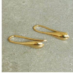 18 Kt Hallmark Real Solid Yellow Gold Tearhunky Gold Huggie Hoop Earrings