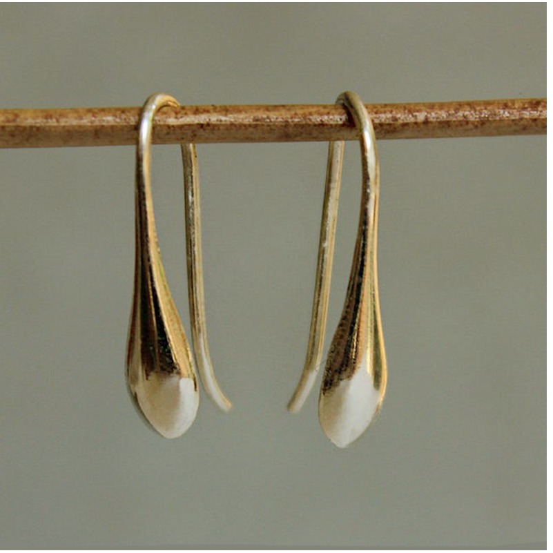 18 Kt Hallmark Real Solid Yellow Gold Tearhunky Gold Huggie Hoop Earrings - Image 3