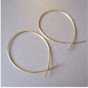 Fine Jewelry 18 Kt Hallmark Real Solid Yellow Gold Ear Wire Huggie Hoop Earring