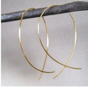 Fine Jewelry 18 Kt Hallmark Real Solid Yellow Gold Ear Wire Huggie Hoop Earring