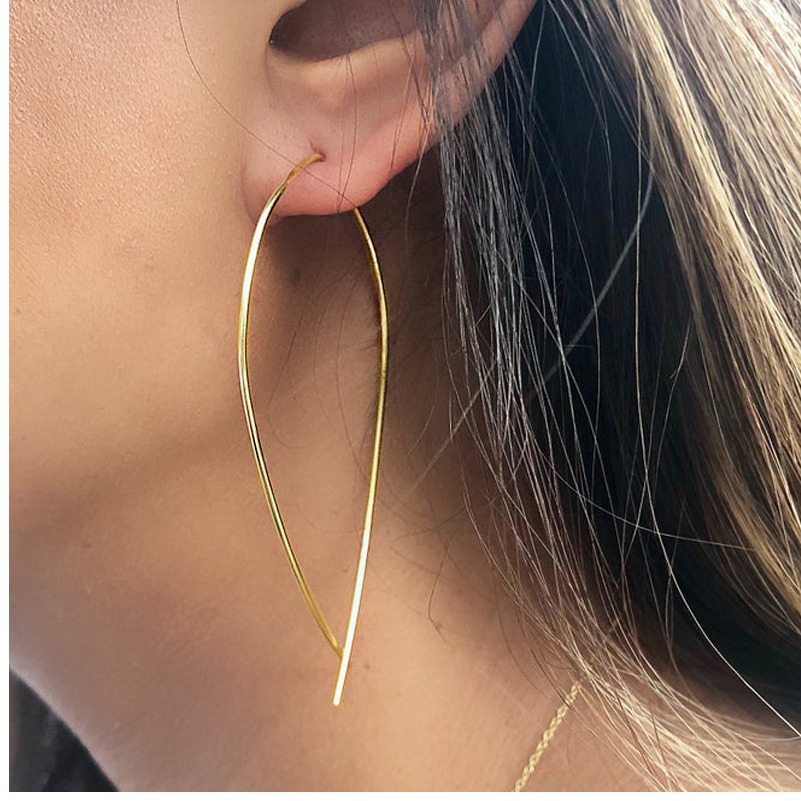 Fine Jewelry 18 Kt Hallmark Real Solid Yellow Gold Ear Wire Huggie Hoop Earring