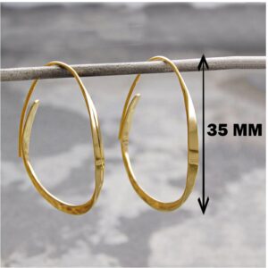 Fine Jewelry 22 Kt Hallmark Real Solid Yellow Gold Hoop Dangle Drop Earrings