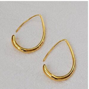 22 Kt Hallmark Real Solid Yellow Gold Dangle Drop Huggie Hoop Earrings