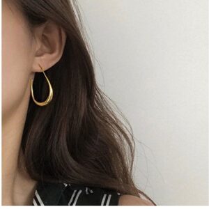 22 Kt Hallmark Real Solid Yellow Gold Dangle Drop Huggie Hoop Earrings