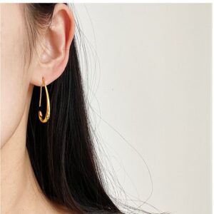 22 Kt Hallmark Real Solid Yellow Gold Dangle Drop Huggie Hoop Earrings