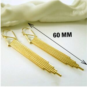 18 Kt Real Solid Yellow Gold Chrysler Building NYC Souvenir Dangle Drop Earrings