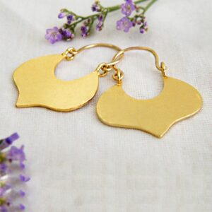 Fine Jewelry 18 Kt Hallmark Real Solid Yellow Gold Leaf Dangle Drop Earrings
