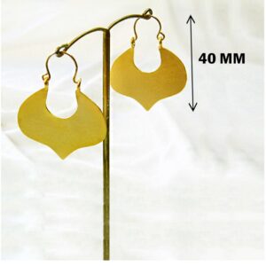 Fine Jewelry 18 Kt Hallmark Real Solid Yellow Gold Leaf Dangle Drop Earrings