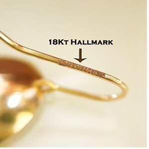 Fine Jewelry 18 Kt Hallmark Real Solid Yellow Gold Women'S Dangle Drop Earrings