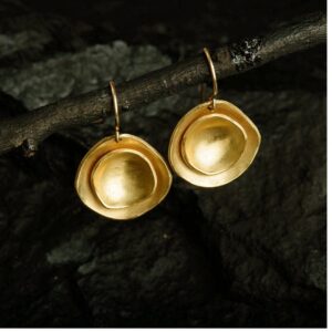 Fine Jewelry 18 Kt Hallmark Real Solid Yellow Gold Women'S Dangle Drop Earrings