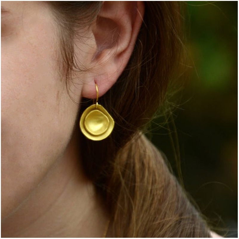 Fine Jewelry 18 Kt Hallmark Real Solid Yellow Gold Women'S Dangle Drop Earrings