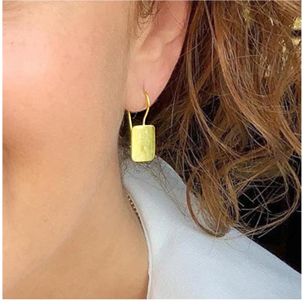 22 Kt Hallmark Real Solid Yellow Gold Hook Dangle Drop Huggie Hoop Earrings