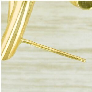 18 Kt Hallmark Real Solid Yellow Gold Swirl Teardrop Dangle Drop Stud Earrings