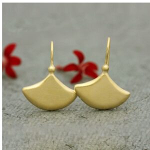 18 Kt Hallmark Solid Yellow Gold Unique Minimalist Women'S Dangle Drop Earrings