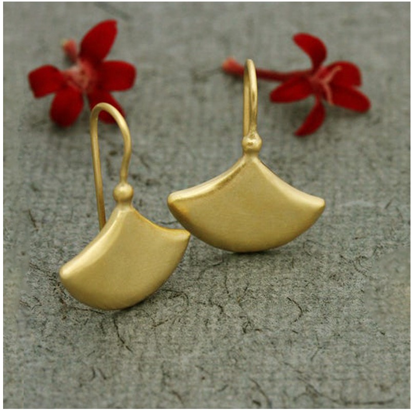 18 Kt Hallmark Solid Yellow Gold Unique Minimalist Women'S Dangle Drop Earrings
