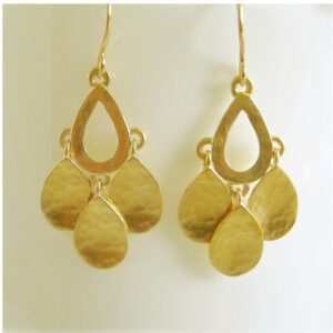 18 Kt Hallmark Solid Yellow Gold Ethnic Teardrop Women'S Dangle Drop Earrings