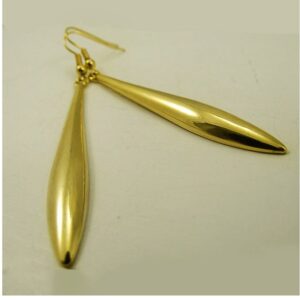 18 Kt Hallmark Real Solid Yellow Gold Bridesmaid Long Hook Dangle Drop Earrings