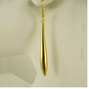 18 Kt Hallmark Real Solid Yellow Gold Bridesmaid Long Hook Dangle Drop Earrings