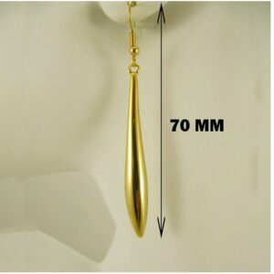 18 Kt Hallmark Real Solid Yellow Gold Bridesmaid Long Hook Dangle Drop Earrings