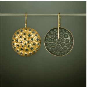 22 Kt Hallmark Real Solid Yellow Gold Eco Conscious Round Dangle Drop Earrings