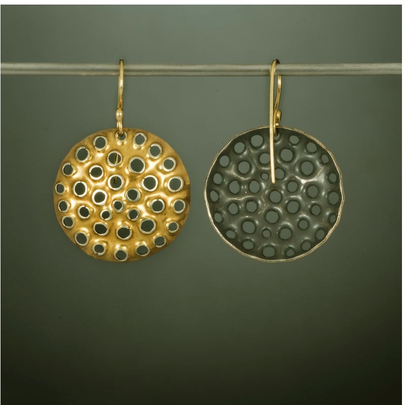 22 Kt Hallmark Real Solid Yellow Gold Eco Conscious Round Dangle Drop Earrings - Image 5