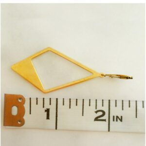 18 Kt Hallmark Real Solid Yellow Gold Big Geometric Dangle Drop Hoop Earrings