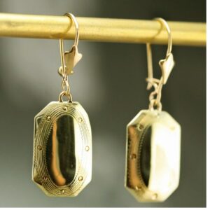 18 Kt Hallmark Real Solid Yellow Gold Spike Statement Dangle Drop Earrings